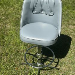 Admiral Chrome Inc. Vintage Light Blue Bar Stool Seat