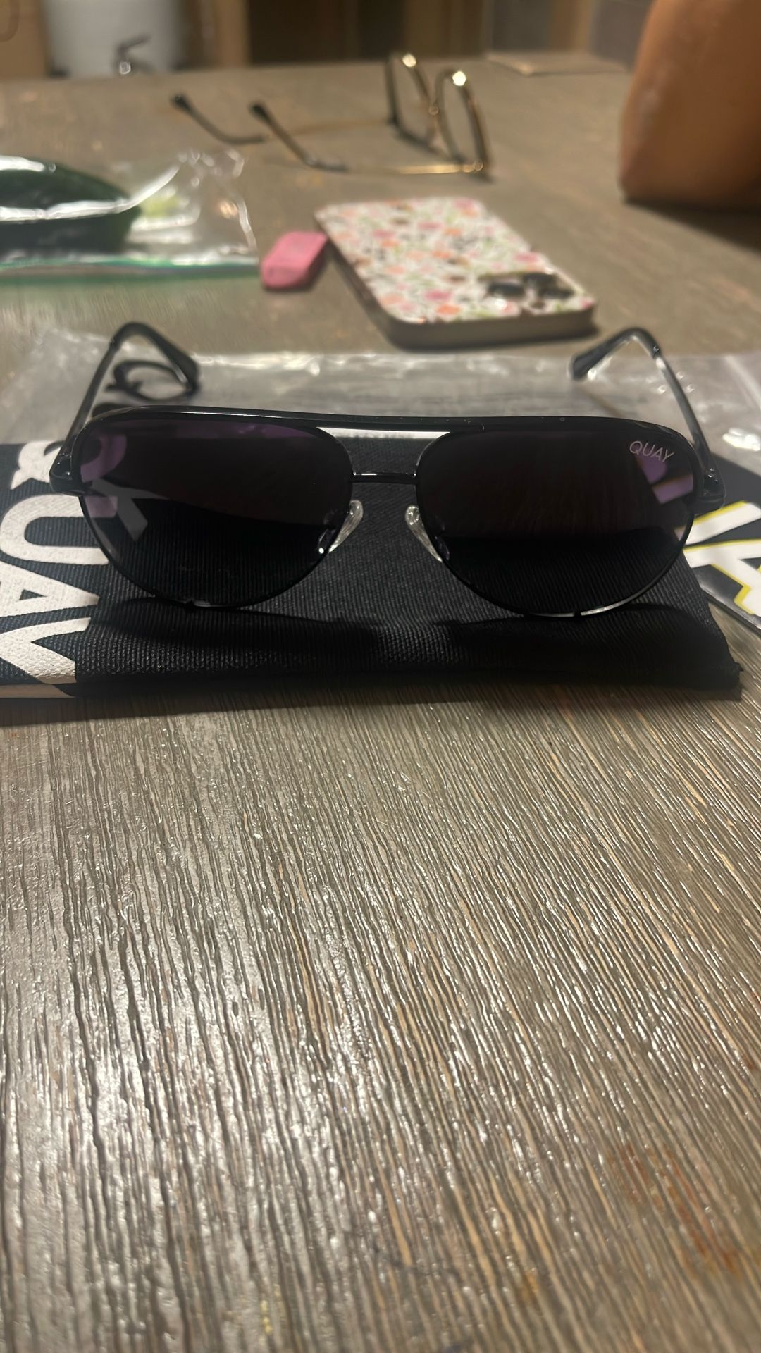 QUAY BLACK HIGH KEY MINI SUN GLASSES