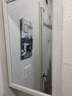 White Framed Wall Mirror - $40 OBO