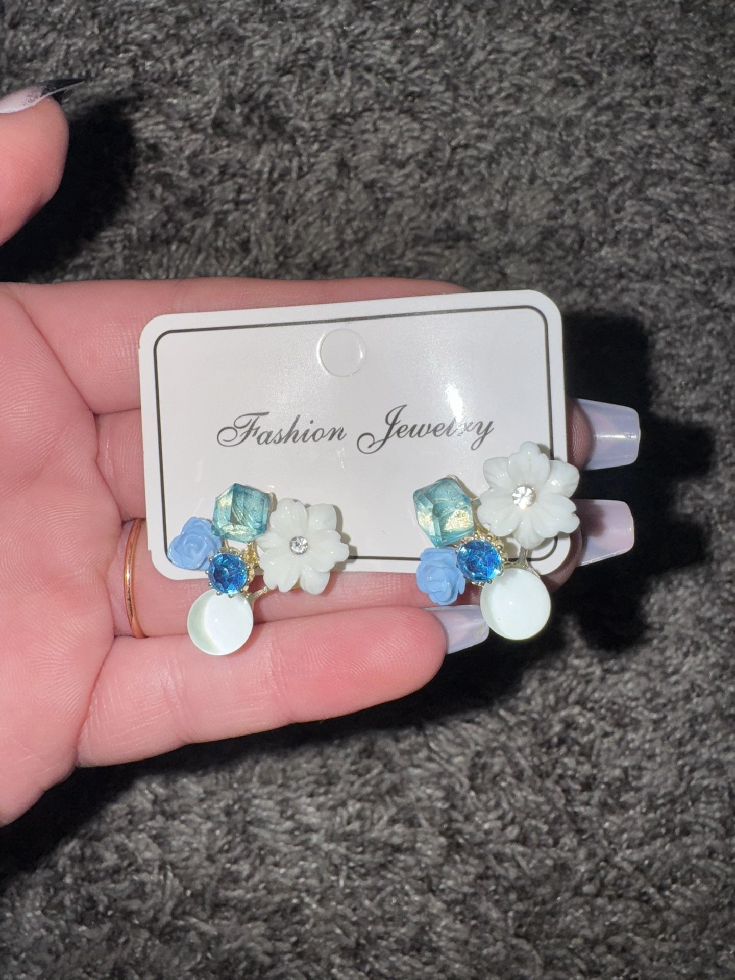 Blue Flower Earrings