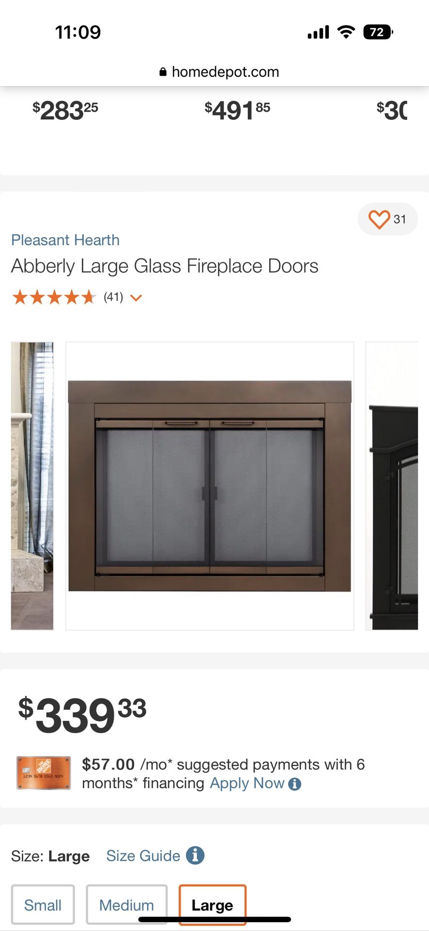 Glass Fireplace Doors NEW