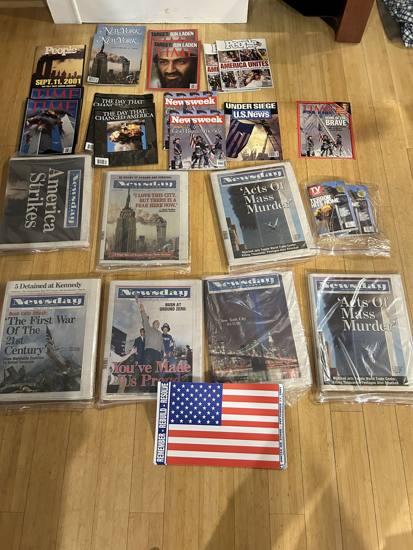 September 11, 2001 Newspaper. Magazine Collectables