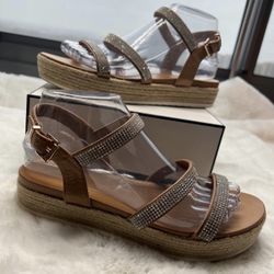 Sandals Wedge Platform Bling Size 5 