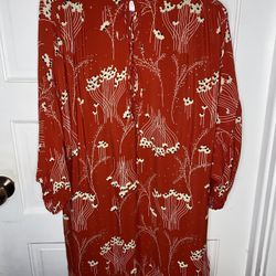 Warren Z Vintage Womens Size 10 red Floral cherry Blossom Print