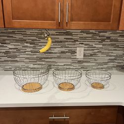 Set of 3 Wire Fruit Baskets