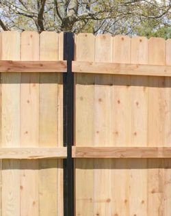 Black galvanized steel fence posts