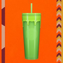 Two 24oz Limited Edition Glow In The Dark Starbuck Green Slime Cups