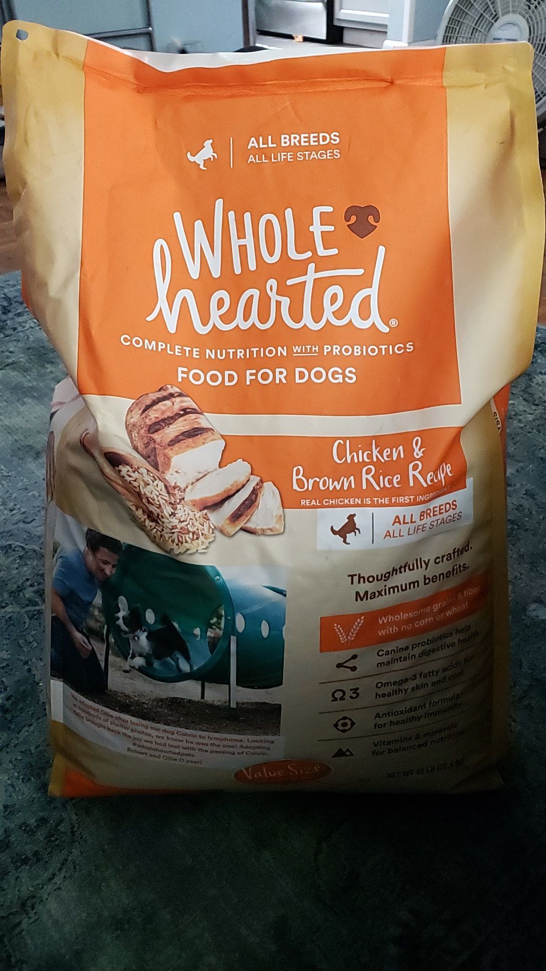 Whole hearted dog food 45lbs new