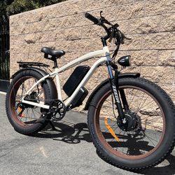 FRONT SUSPENSION/2000/3000 Watt Dual Motor Mountain E-Bike, 38mph, Bluvall V1, Sand Or Black