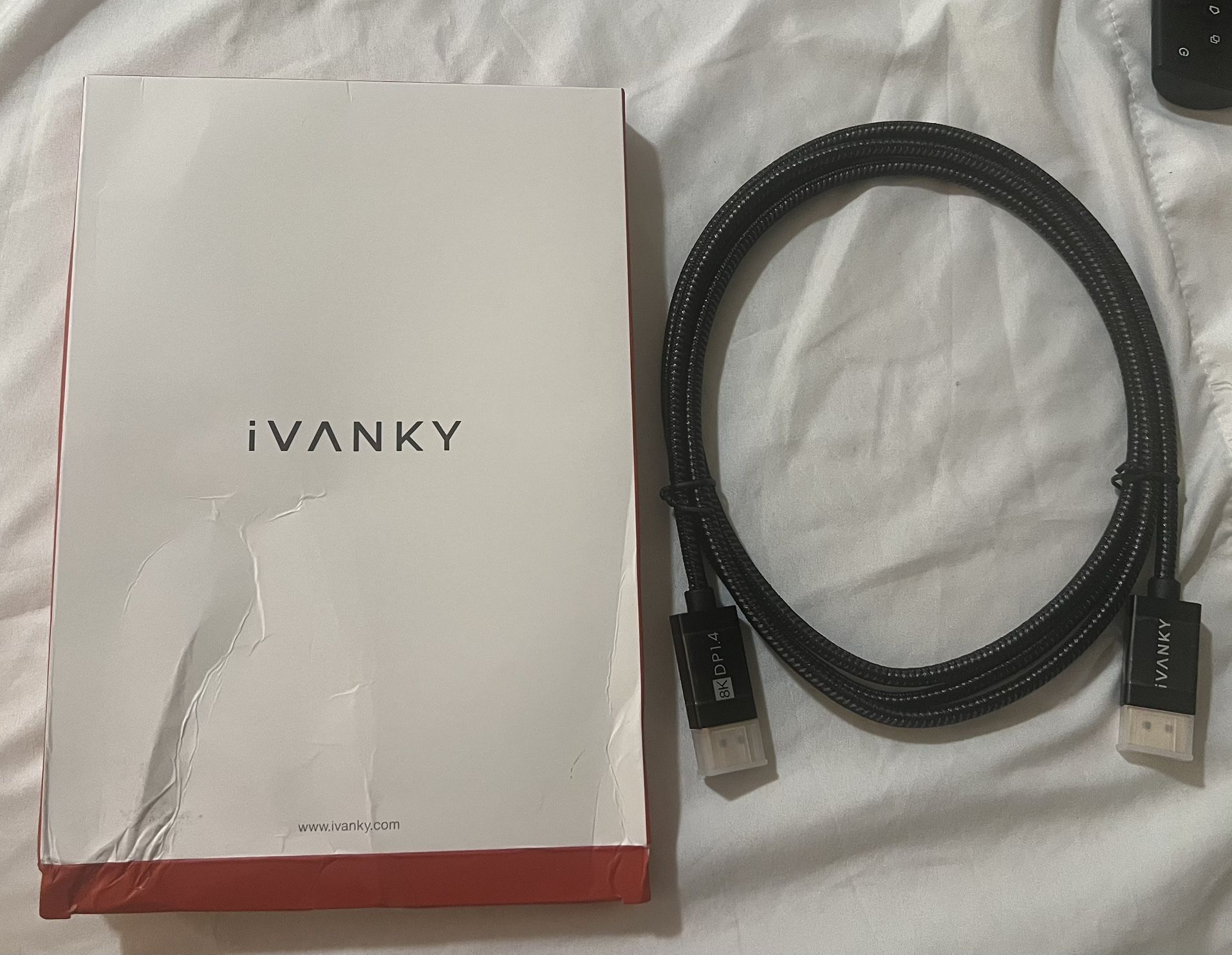 IVANKY 8K DisplayPort Cable 1.4, VESA Certified DP Cable 6.6ft (8K@60Hz, 4K@144Hz, 2K@240Hz)HBR3 Support 32.4Gbps, HDR, HDCP 2.2, FreeSync G-Sync, Bra