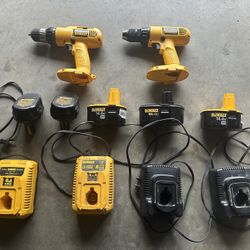 Older Dewalt Power Tools, Batteries And Chargers