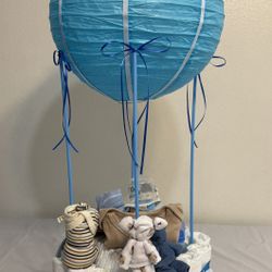 Custom Diaper Air Balloon Cake For Baby Shower, Gender Reveals, and Any Occasion