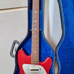 Kent Electric Guitar W/ Case, Red, $200 takes It, Needs Restoration