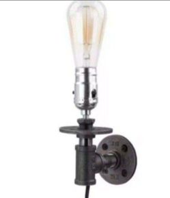 1/2 in. Black Steel Pipe 7.5 in. H Wall Sconce Lamp Kit