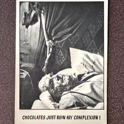 1973 Topps Chocolates Just Ruin My Complexion #59 You'll Die Laughing American International Movie Pictures Creature Feature Card Vintage Collectible 
