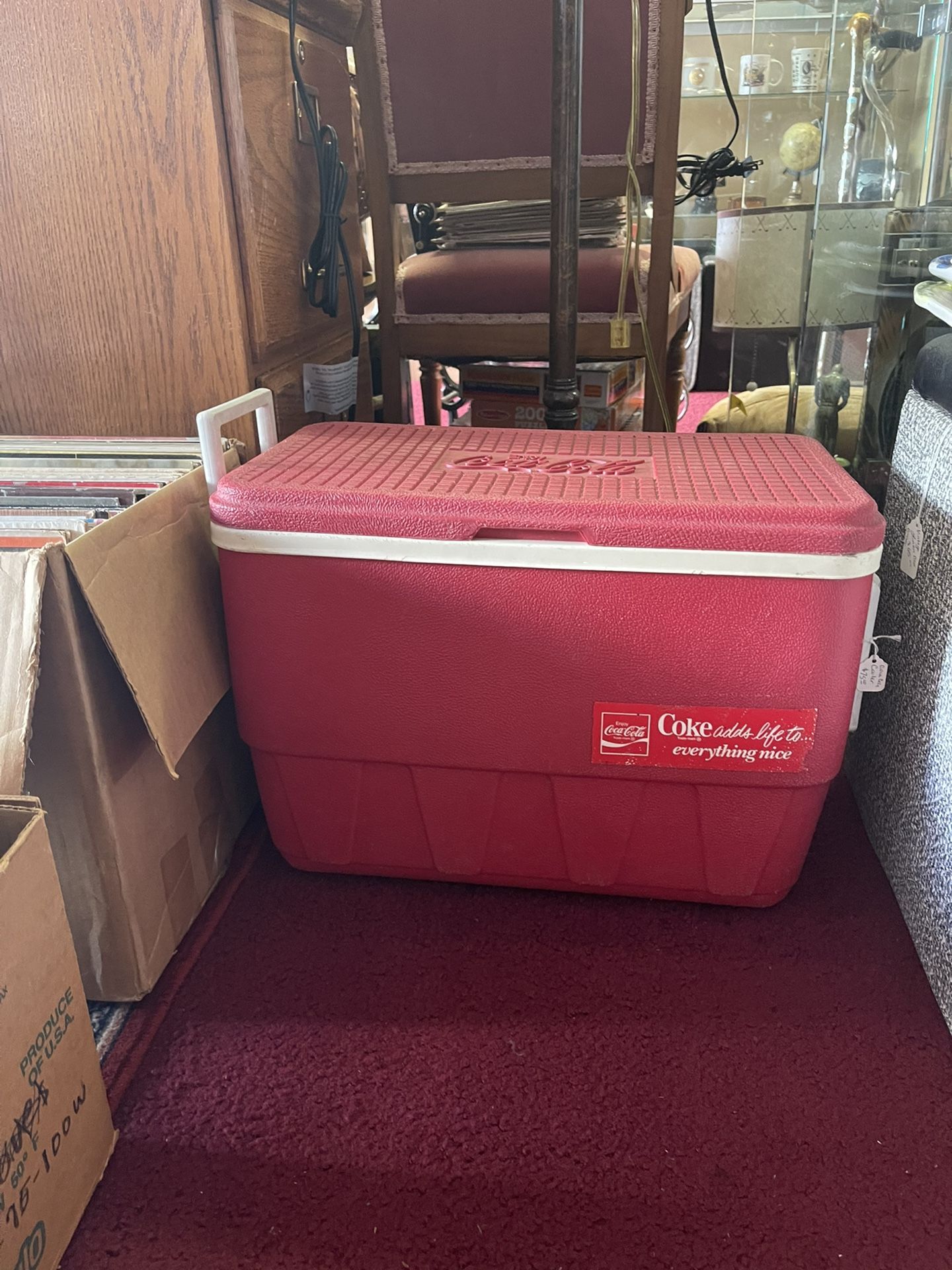 Vintage Igloo Coca Cola Red 25 Quart Flip Lid Cooler With Drain