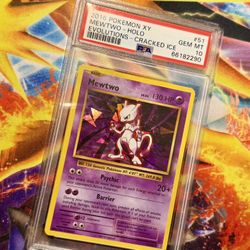 PSA 10 Pokemon Mewtwo 51/108 Evolutions Cracked Ice Holo rare 