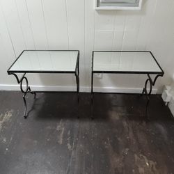 2 Mirror End Tables/Side Tables 