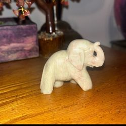Jade Sculpted Elephant Figurine 