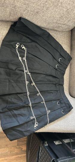 LG Black Skater Skirt with Clasp Chains