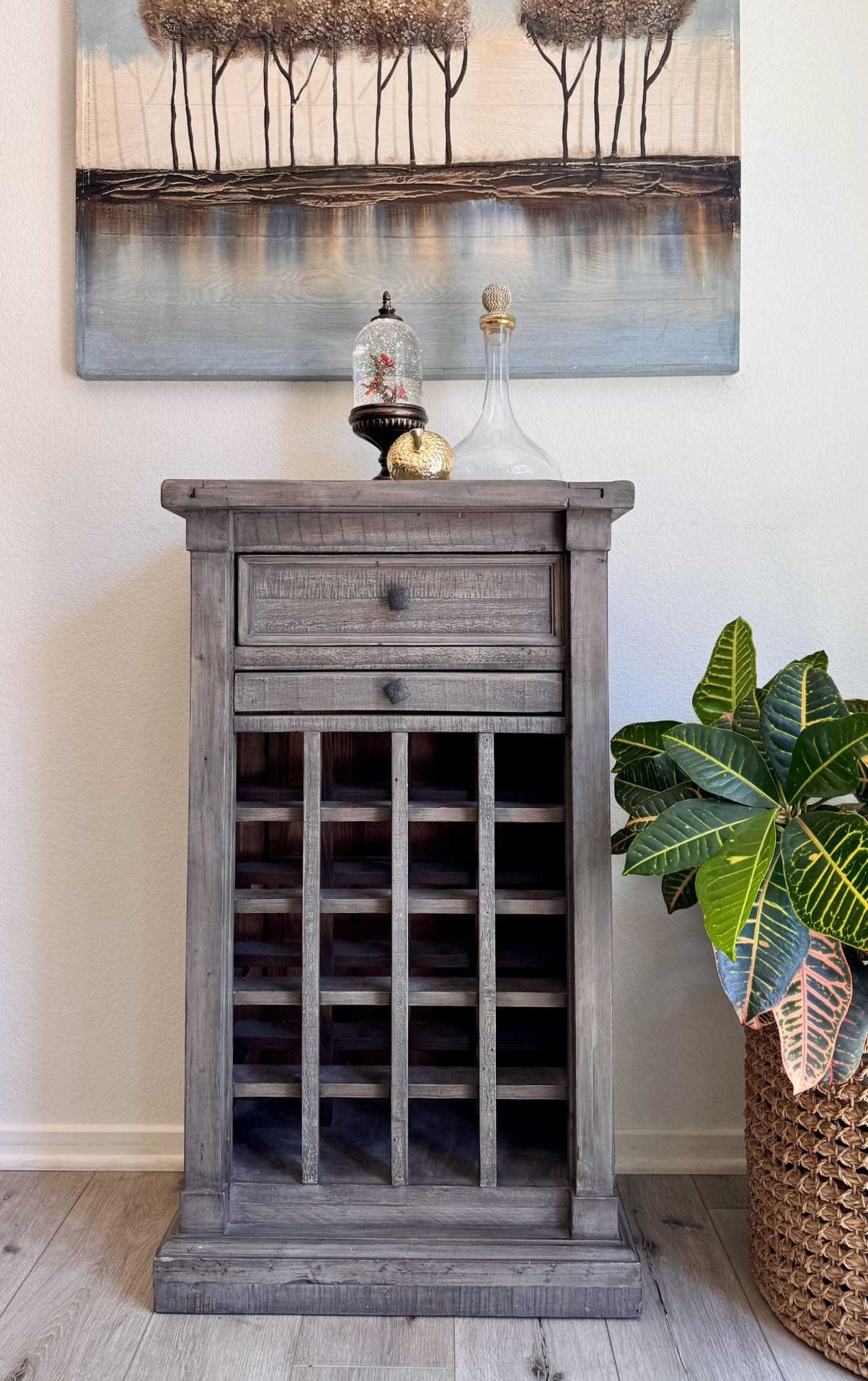 Rustic Reclaimed wood wine rack stand