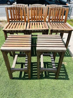 Solid teak barstools