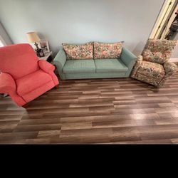Couch And Recliner And Swivel Glider