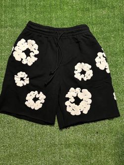 Black denim tear shorts