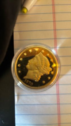 Gold twenty dollar coin 1870
