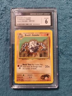 Brock's Graveler Pokémon Card CGC Graded 6