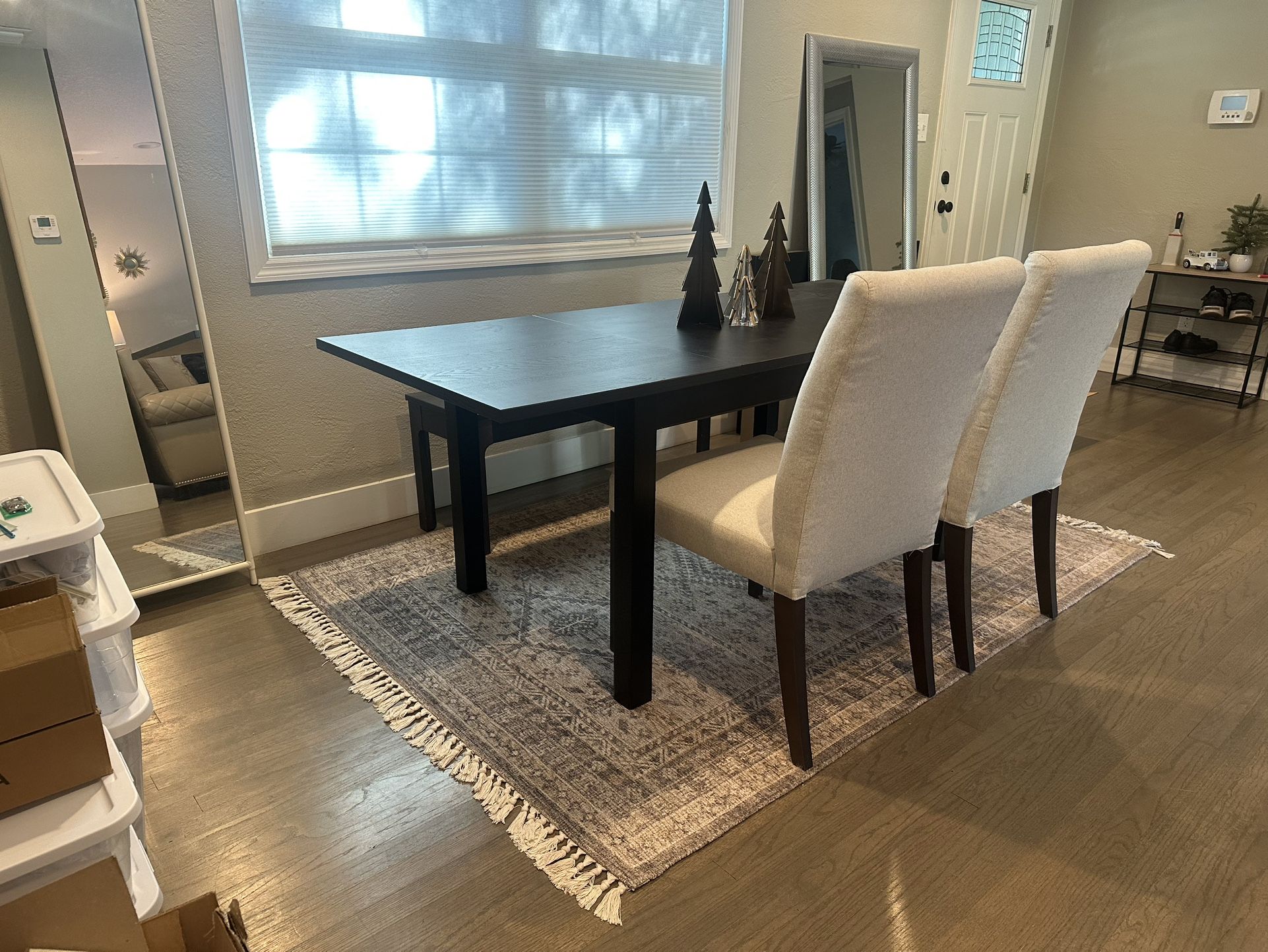 Ikea Dining Table Set, bench + 2 chairs