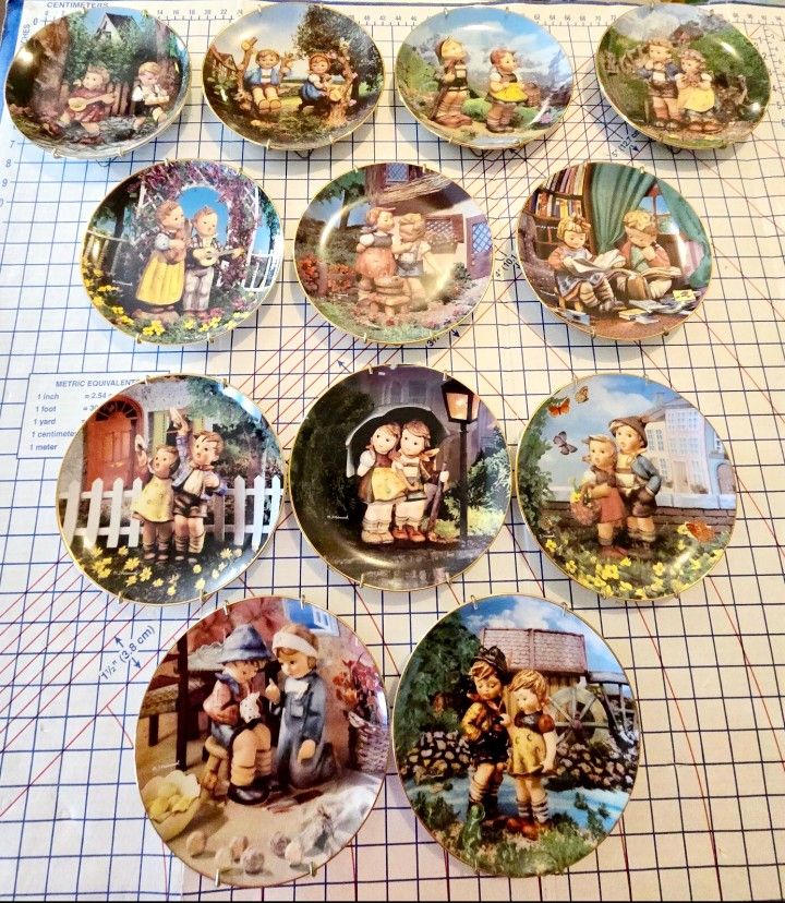 1990 Hummel "Little Companions" Plates COMPLETE Set Of 12 -Danbury Mint