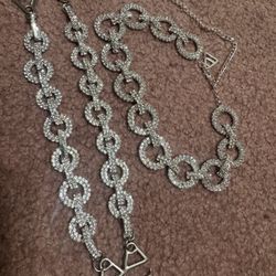 New rhinestone Jewlery set bundle choker necklace bracelet