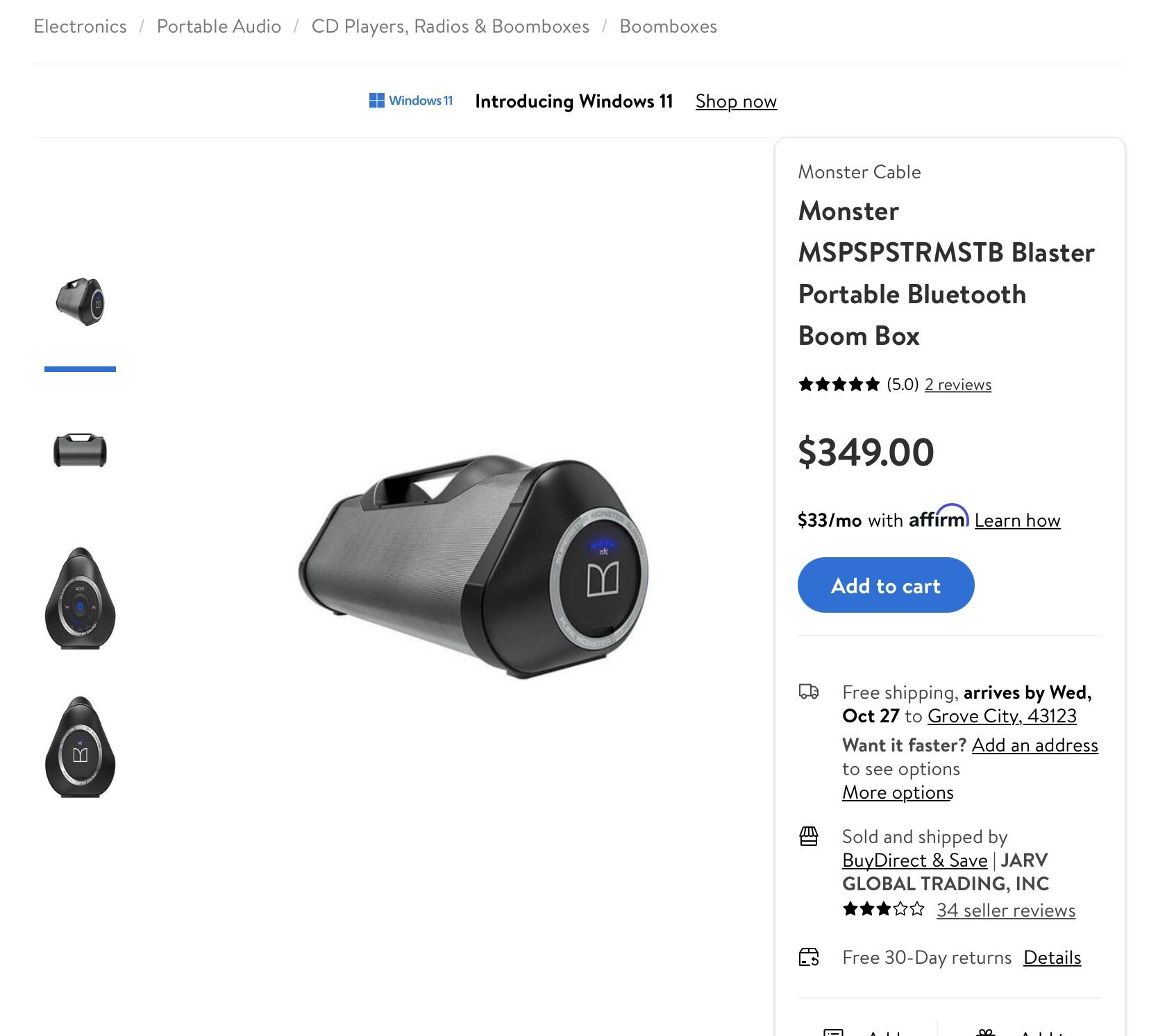 Superstar Monster Blaster  Boom Box Portable Bluetooth