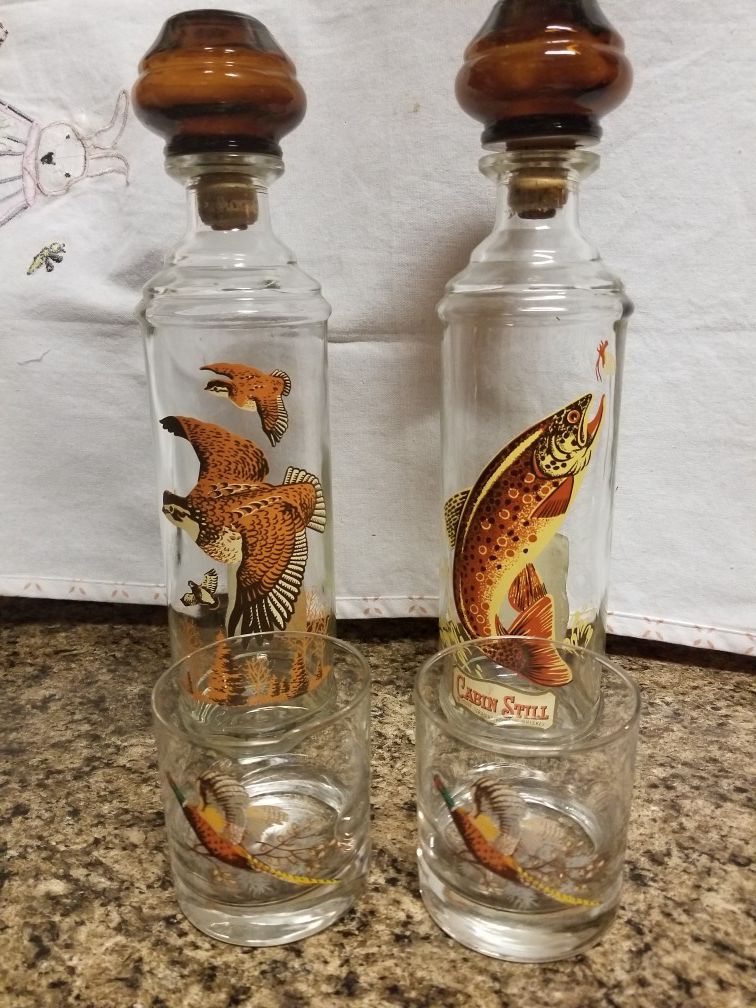 Antique whiskey bottles