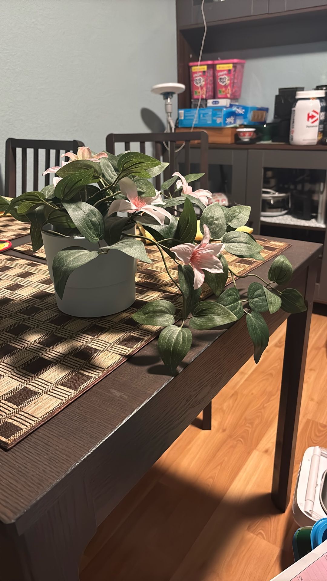 Fake Plant In Blue Pot