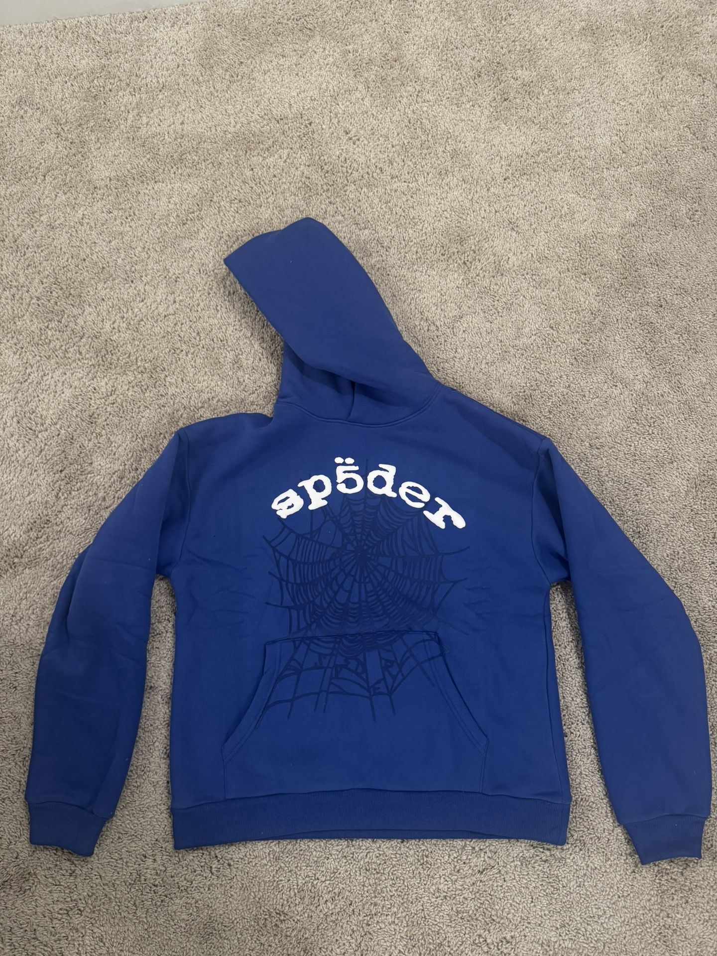 Sp5der "Blue" Web Hoodie Size LARGE. FAST SHIPPING