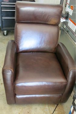 Brown Leather Swivel Rocker