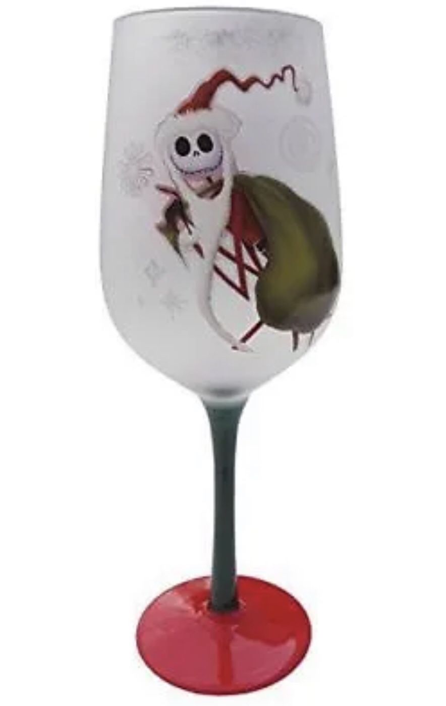 💀 The Nightmare Before Christmas BNIB Jack Skellington Sandy Claws Wine Glass Goblet 