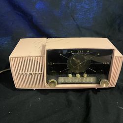 Vintage, pink, GE clock radio