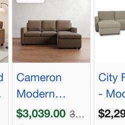2 Piece Sectional & Storage 