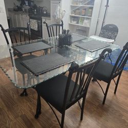 Glass Dining Table With 4 Chairs