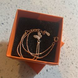 Rose Gold Pave Moissanite Butterfly Diamond Cut Double Beaded 2inch Extension Bracelet 