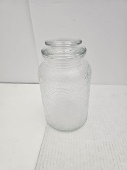 Style Setter Retro 3D Swirl Glass Canister Jar w/ Lid - Gently Used
