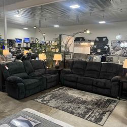 NO Down Payment, Sofa Loveseat Recliner Set, SKU#1076504