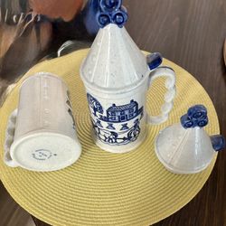 2 Antique Beer Steins Pottery Mug/Stein