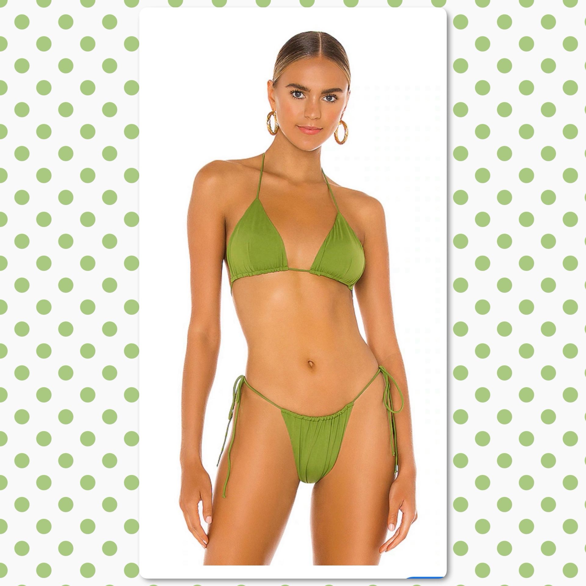 Riot Swim Bixi Bikini Top Medium & Small Bottoms in Matcha Green Retail $198