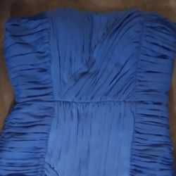 Vintage Banana Republic Strapless Blue Textured Dress. Size 0.