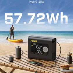 Fanttik X9 Cross 4X Portable Tire Inflator, Paddle Board Pump | Max 75PSI with Auto-Off, Deflation | Air Pump with Light and Power Bank | Fastlink for
