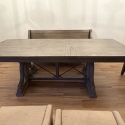 Dinner Table, 2 Chairs, Bench 